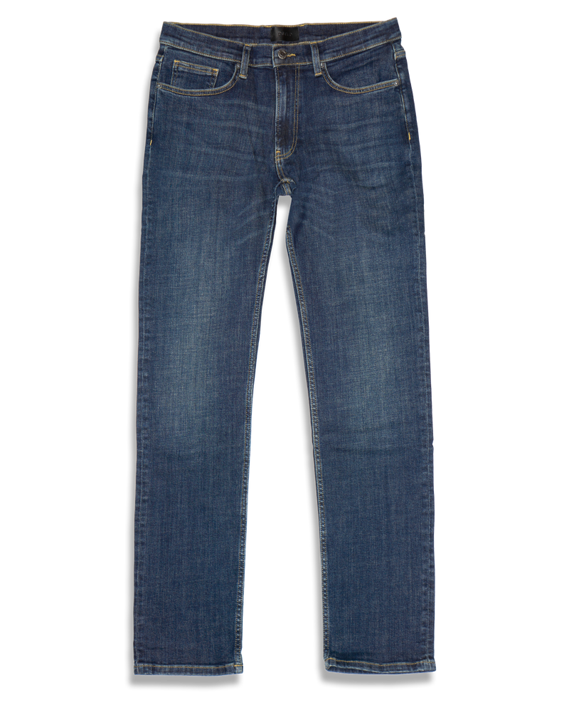 Men's Slim Jeans in Dark Worn-flat lay (front)