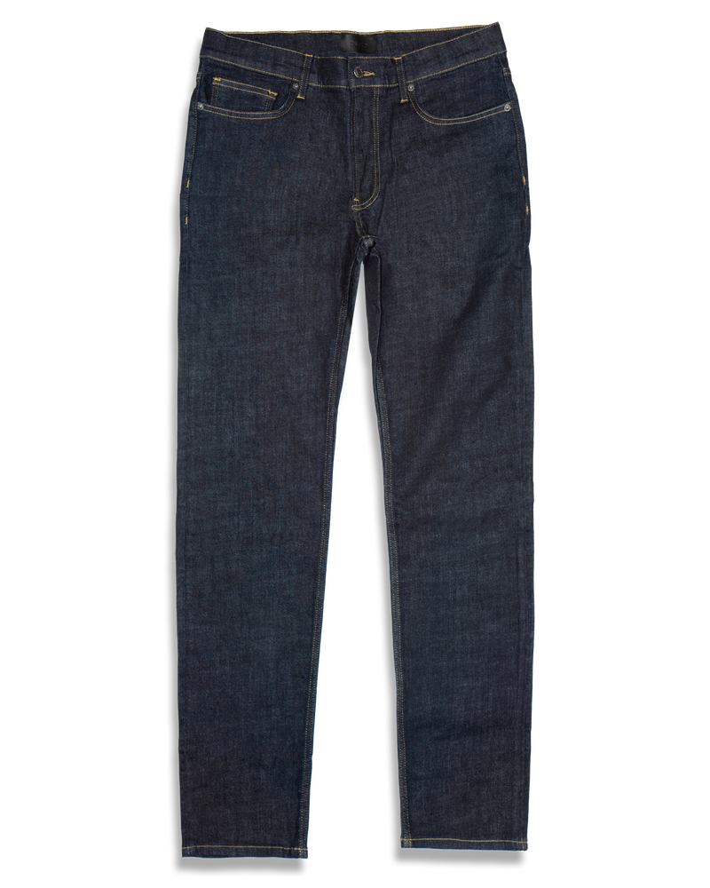 Men's Slim Jeans in Dark Wash Resin - Timber Stitch-flat lay (front)