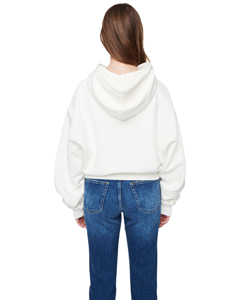 Women's Crop Hoodie in Off White