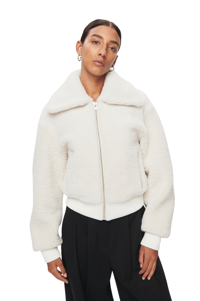 Women's Shearling Jacket in White