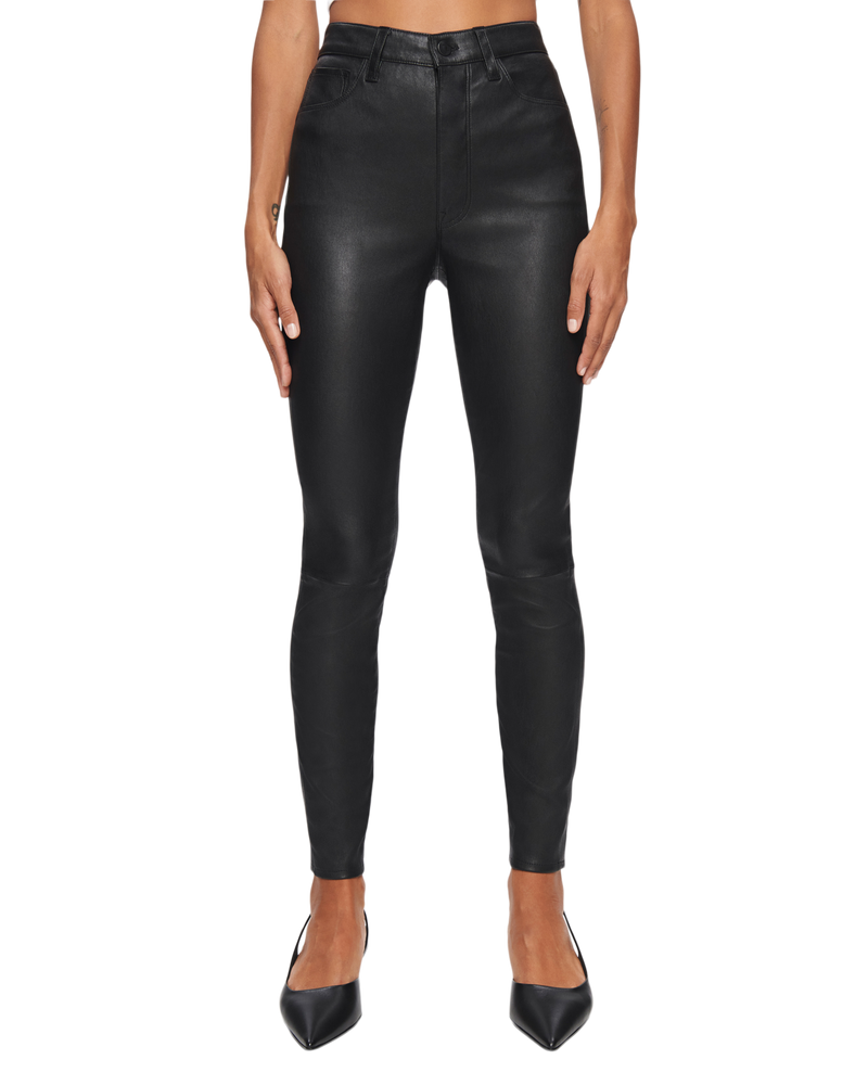 Women's SCLPT Leather Ankle Jean in Black