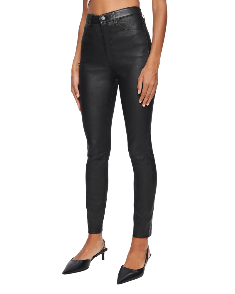 Women's SCLPT Leather Ankle Jean in Black