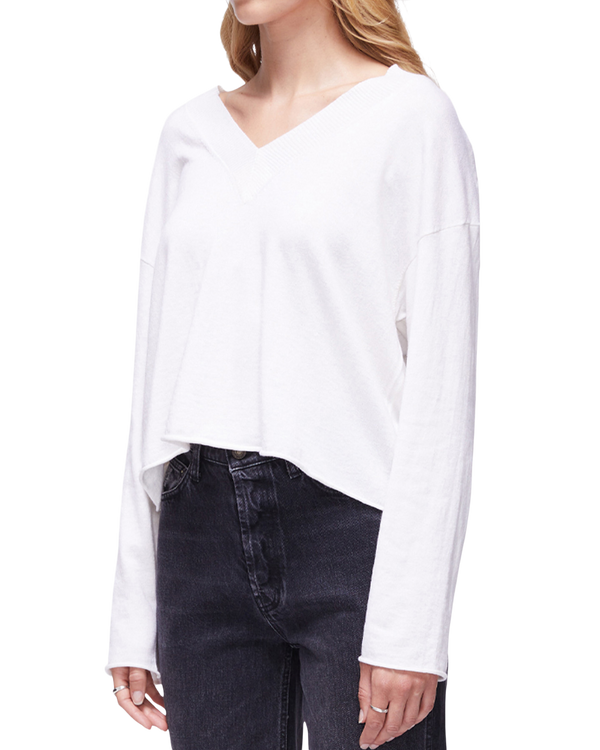 womens cream v-neck